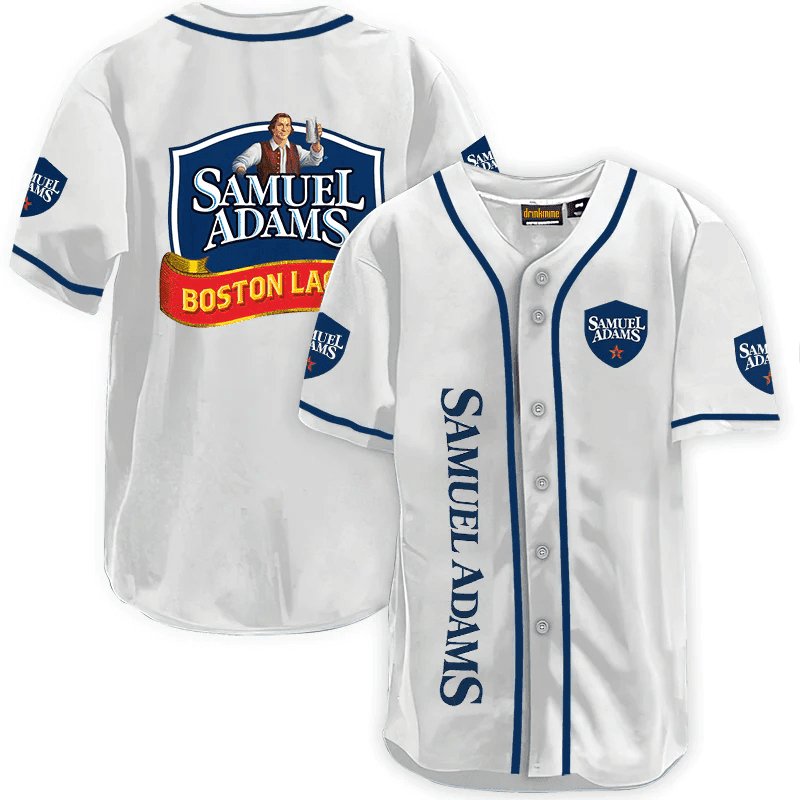 Samuel Adams White Baseball Jersey - Flexiquor.com