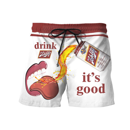 Drink Schlitz Beer Swim Trunks - Flexiquor.com