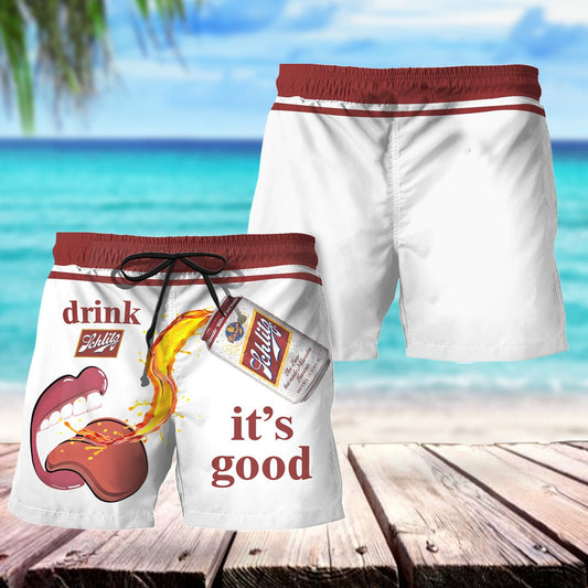 Drink Schlitz Beer Swim Trunks - Flexiquor.com