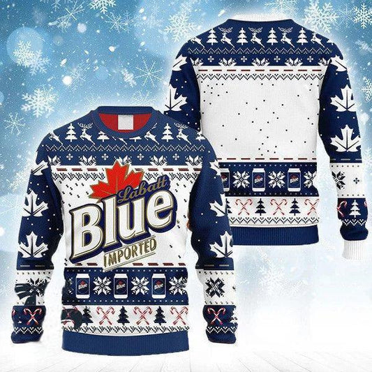 Snowflakes Labatt Blue Christmas Ugly Sweater