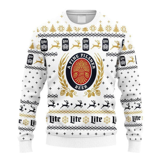 Snowflakes Miller Lite Christmas Ugly Sweater