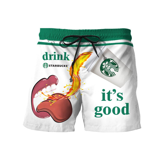 Drink Starbucks Swim Trunks - Flexiquor.com