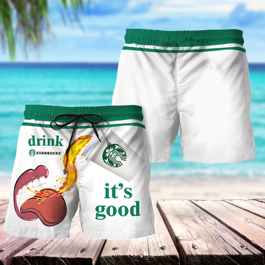 Drink Starbucks Swim Trunks - Flexiquor.com