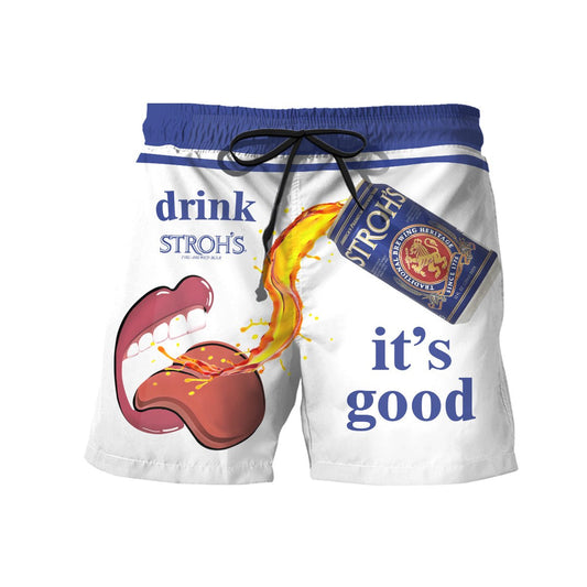 Drink Stroh's Beer Swim Trunks - Flexiquor.com