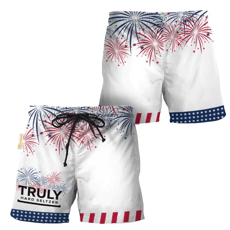 Truly Hard Seltzer American Independence Day Swim Trunks - Flexiquor.com