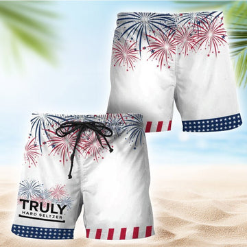 Truly Hard Seltzer American Independence Day Swim Trunks - Flexiquor.com