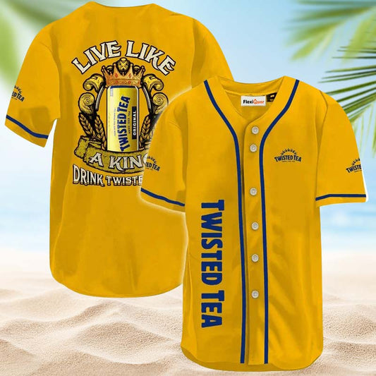 Twisted Tea Live Like A King Baseball Jersey - Flexiquor.com