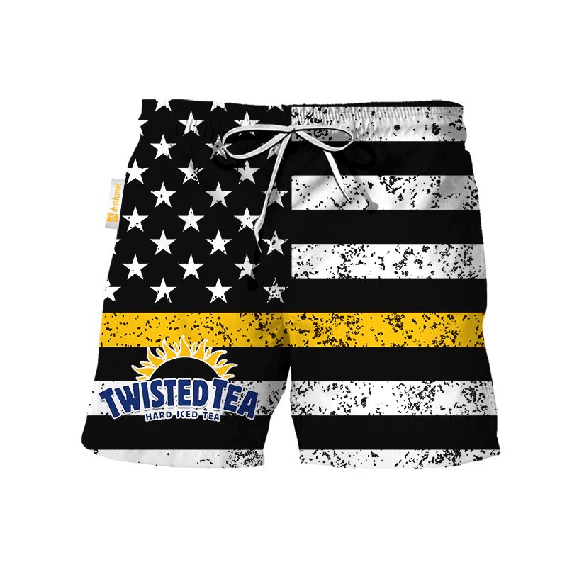 Twisted Tea USA Flag Swim Trunks - Flexiquor.com