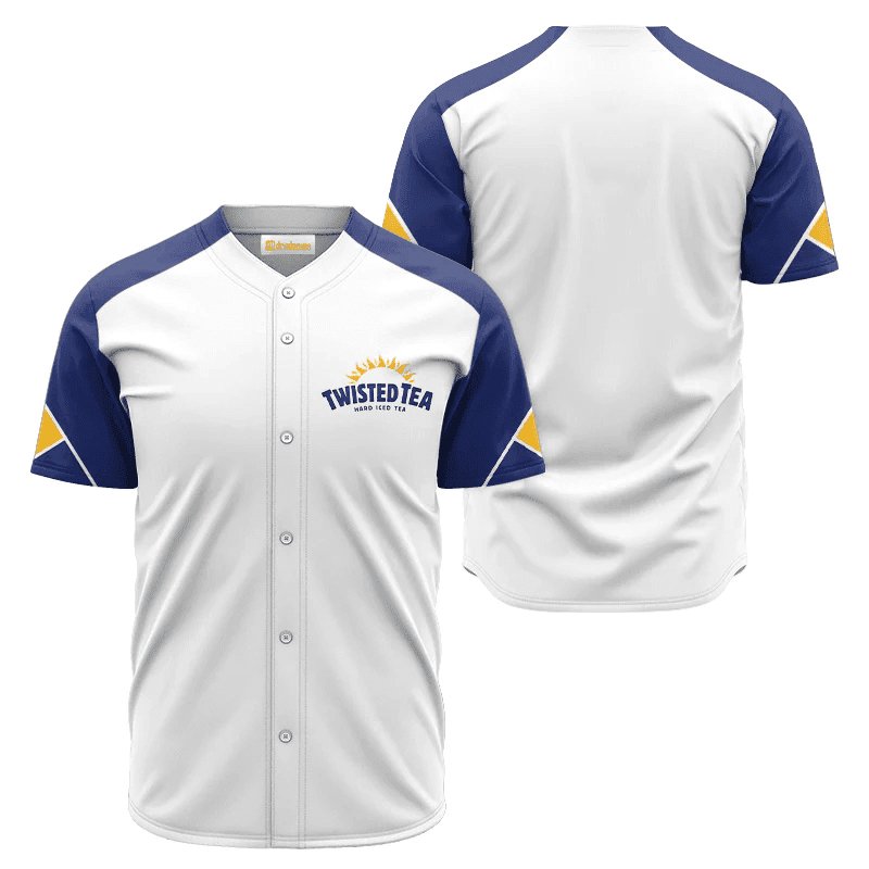 Twisted Tea White And Blue Jersey Shirt - Flexiquor.com