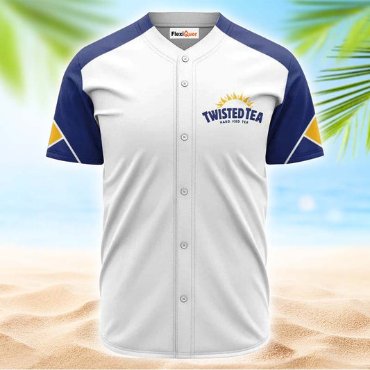 Twisted Tea White And Blue Jersey Shirt - Flexiquor.com