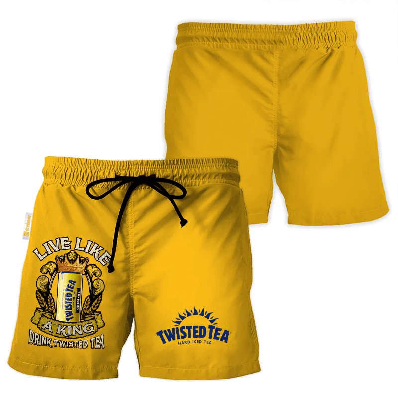 Twisted Tea Yellow Basic Swim Trunks - Flexiquor.com