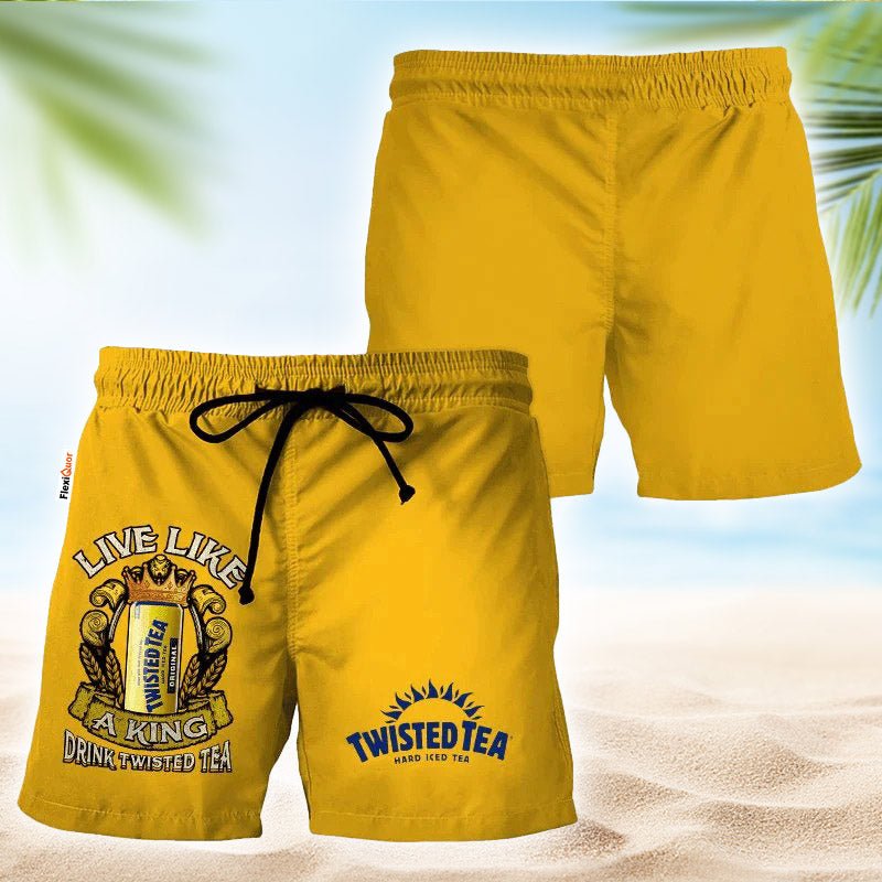 Twisted Tea Yellow Basic Swim Trunks - Flexiquor.com