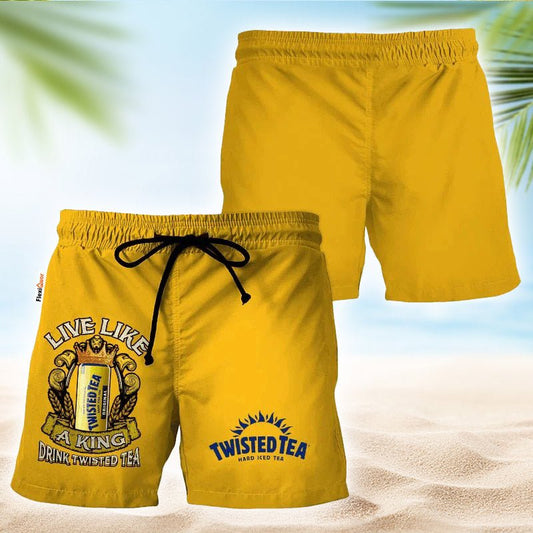Twisted Tea Yellow Basic Swim Trunks - Flexiquor.com