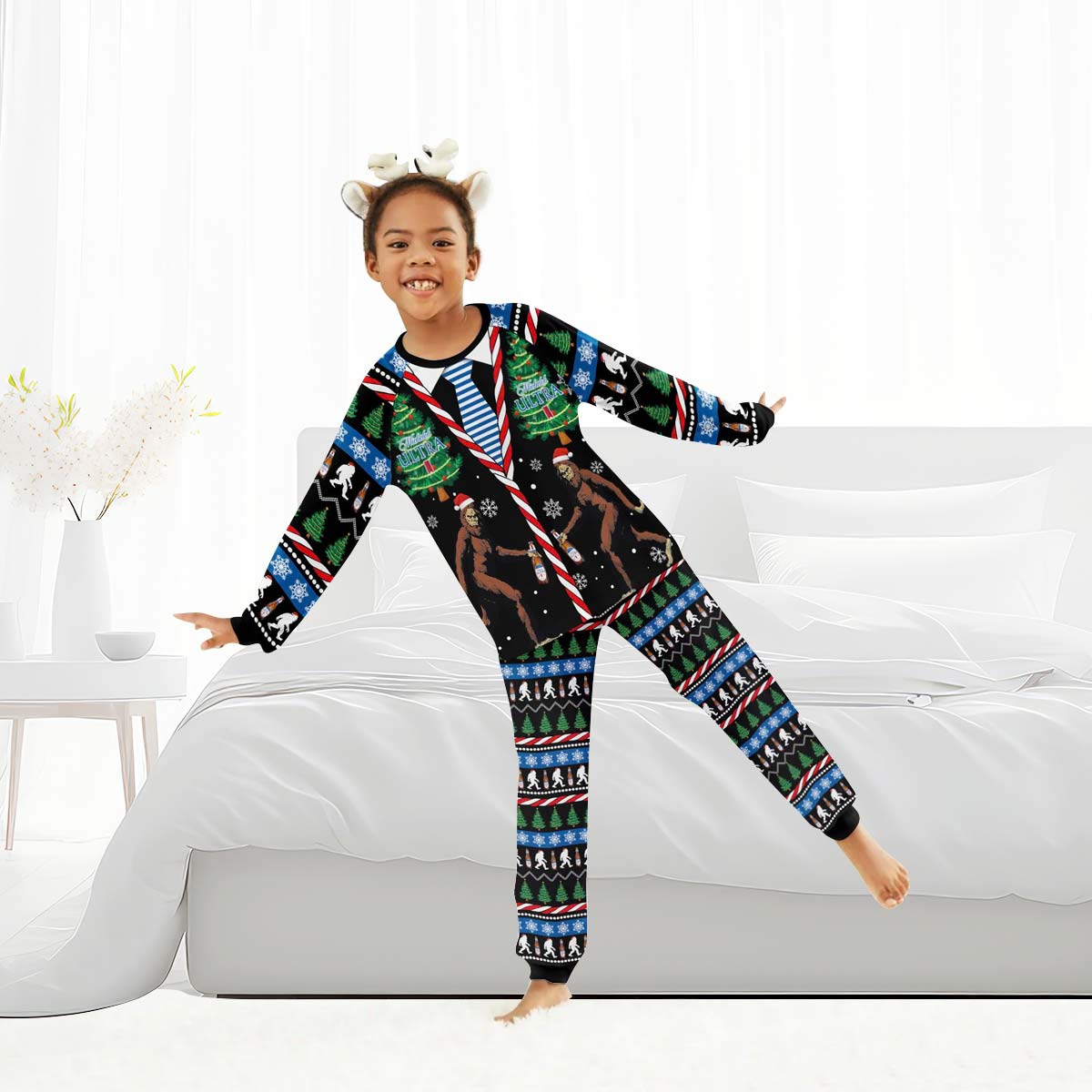 Michelob Ultra Christmas Bigfoot Family Pajamas Set - Flexiquor.com