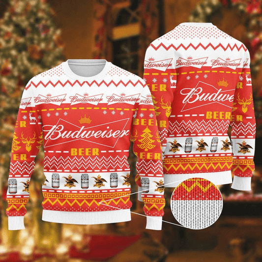 Budweiser Ugly Christmas Sweater - Flexiquor.com