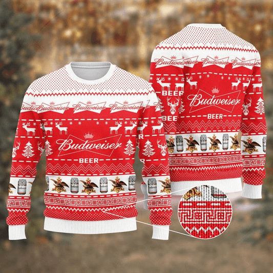 Budweiser Ugly Christmas Sweater - Flexiquor.com