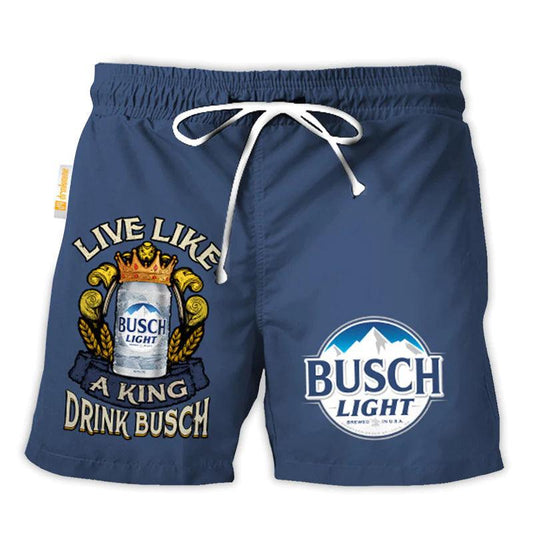 Busch Light Blue Basic Swim Trunks 1