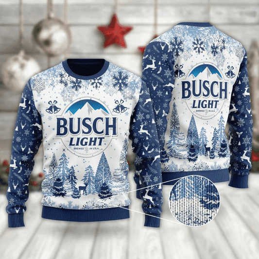 Busch Light Ugly Christmas Sweater - Flexiquor.com