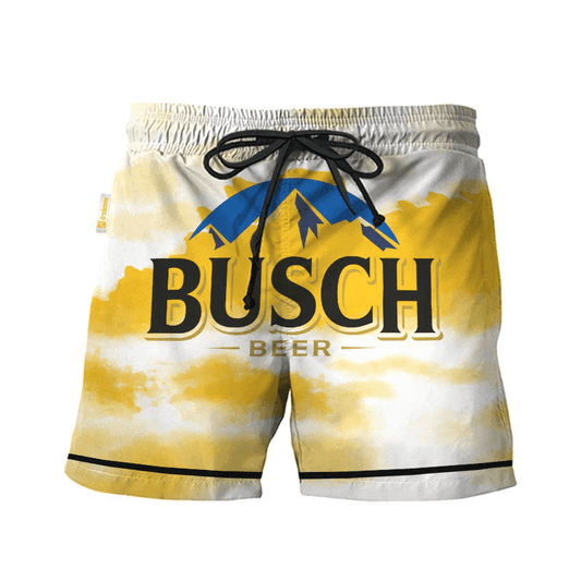 Busch Light Yellow And White Swim Trunks 1
