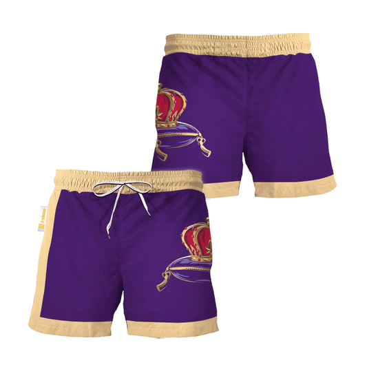Crown Royal Purple Beige Basic Swim Trunks