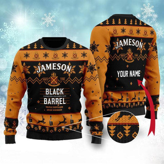 Custom Black Barrel Jameson Whiskey Sweater - Flexiquor.com