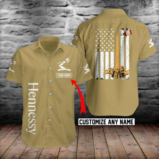 Personalized Brown Hennessy Button Shirt