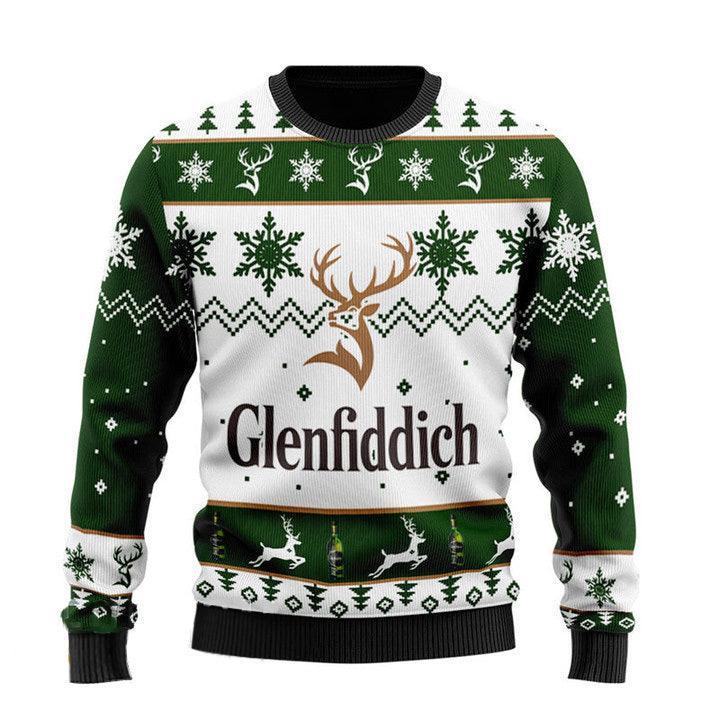 Glenfiddich Whisky Wine Ugly Christmas Sweater - Flexiquor.com