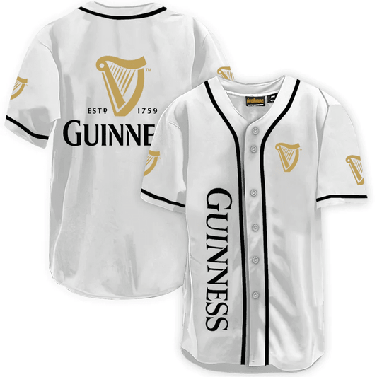 Guinness White Baseball Jersey