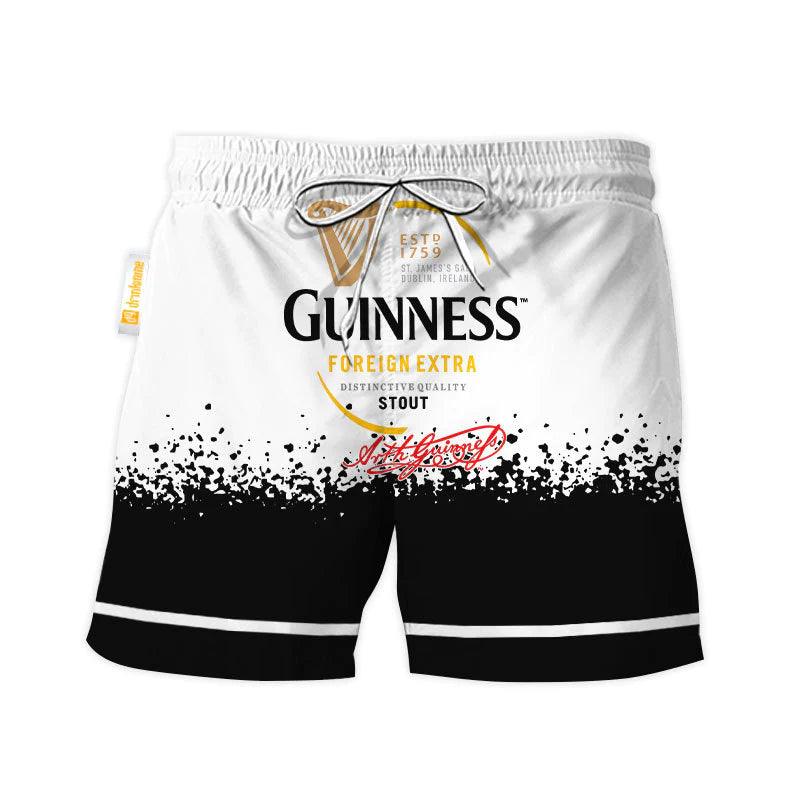 Guinness White Black Basic Swim Trunks - Flexiquor.com