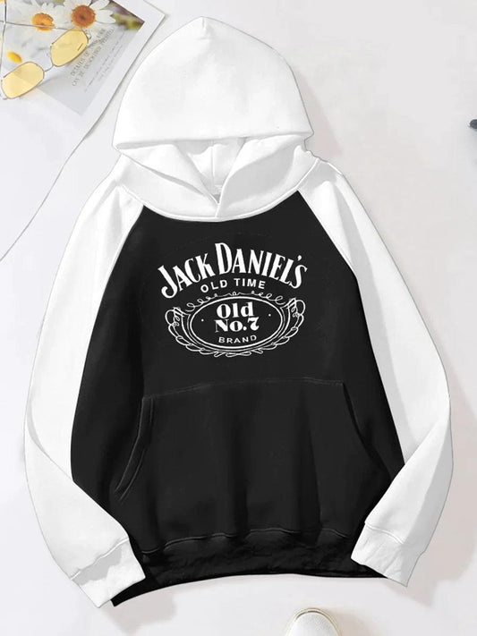 Jack Daniel Black And White Basic Hoodie