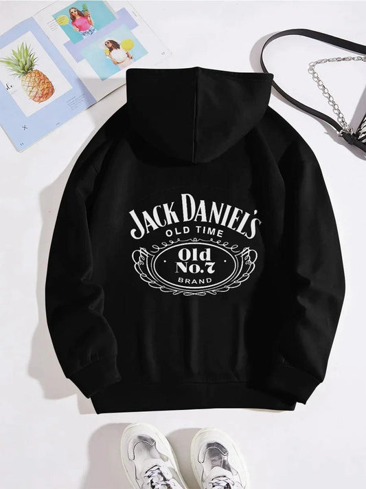Jack Daniel Front Pocket Basic Black Hoodie