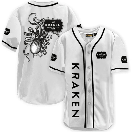 Kraken White Baseball Jersey