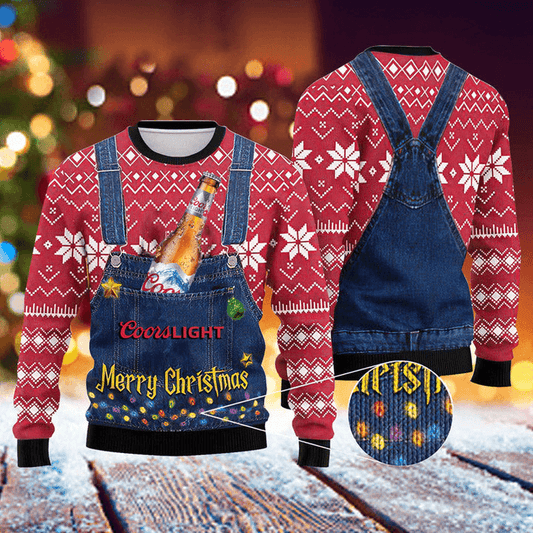 Merry Christmas Coors Light Ugly Sweater - Flexiquor.com