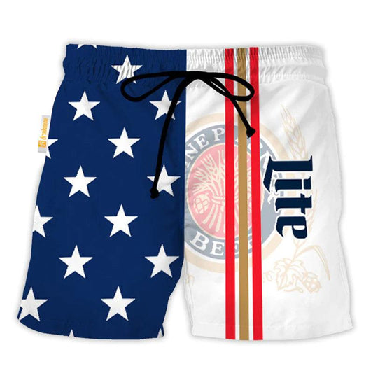 Miller Lite American Flag Swim Trunks 1