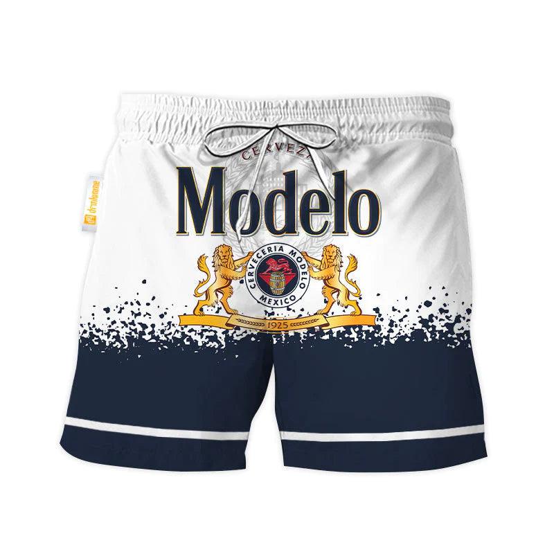 Modelo White Blue Basic Swim Trunks - Flexiquor.com