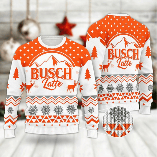 Mountain Busch Latte Christmas Ugly Sweater - Flexiquor.com