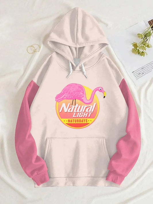Natural Light Naturdays Basic Pink And Linen Cream Hoodie