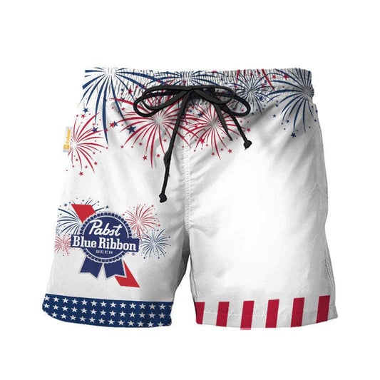 Pabst Blue Ribbon American Independence Day Swim Trunks 1