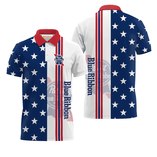 Pabst Blue Ribbon Fourth Of July Polo Shirt