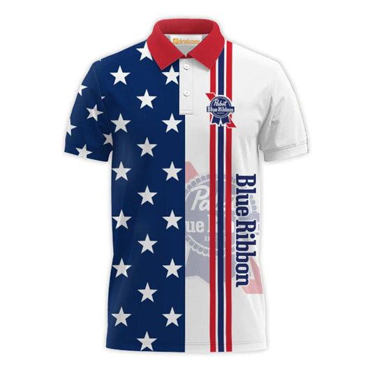 Pabst Blue Ribbon Fourth Of July Polo Shirt 1