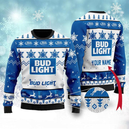 Personalized Bud Light Ugly Sweater - Flexiquor.com