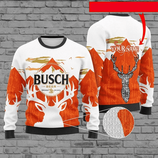 Personalized Busch Beer Christmas Sweater - Flexiquor.com