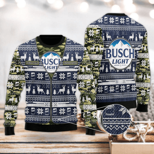 Personalized Busch Latte Camo Xmas Sweater - Flexiquor.com