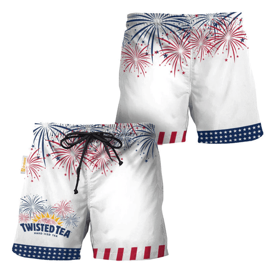 Twisted Tea American Independence Day Swim Trunks