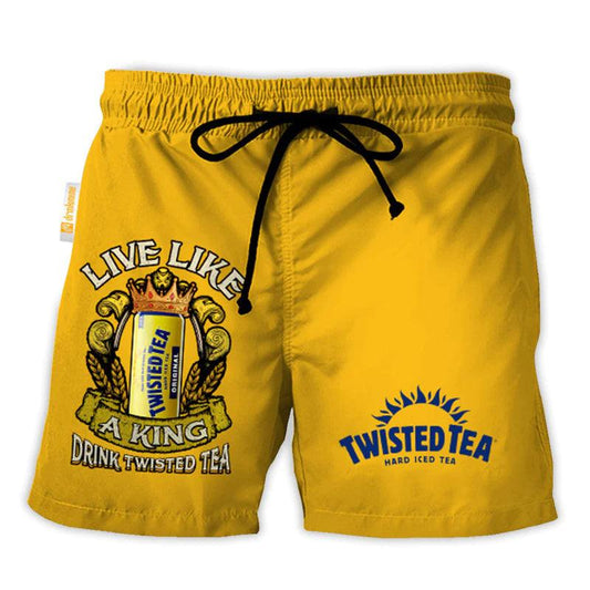 Twisted Tea Yellow Basic Swim Trunks 1