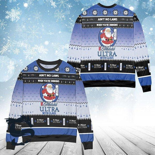 When You’re Drinking Michelob ULTRA With Santa Claus Ugly Sweater - Flexiquor.com