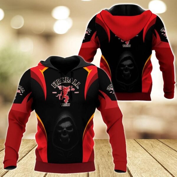 Black Skull Fireball Whisky Hoodie & Zip Hoodie