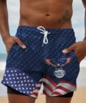 American Eagle Busch Light Compression Liner Swim Trunks