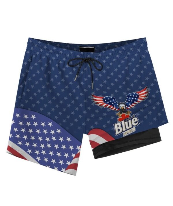 American Eagle Labatt Blue Compression Liner Swim Trunks