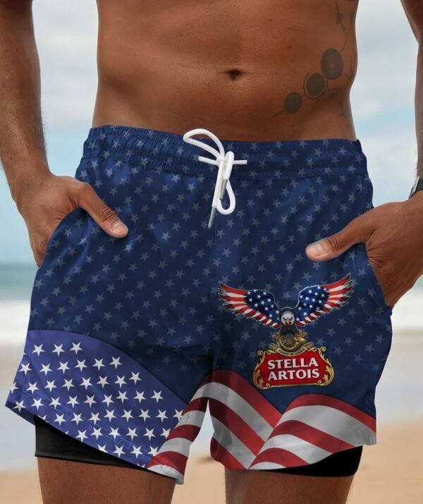 American Eagle Stella Artois Compression Liner Swim Trunks